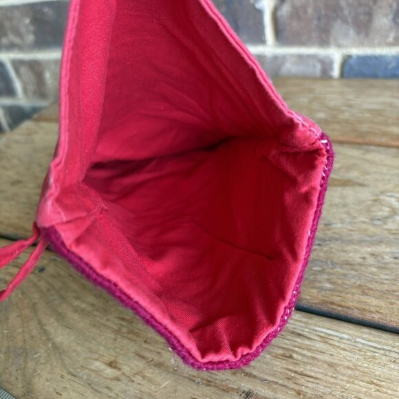 Vintage Needlepoint Santa With Toy Bag Christmas Stocking 16” READ ALL - Picture 10 of 10